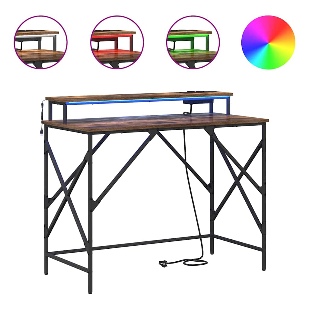 Bureau Gerookt eiken 120 x 79 x 86.5 cm Bewerkt hout