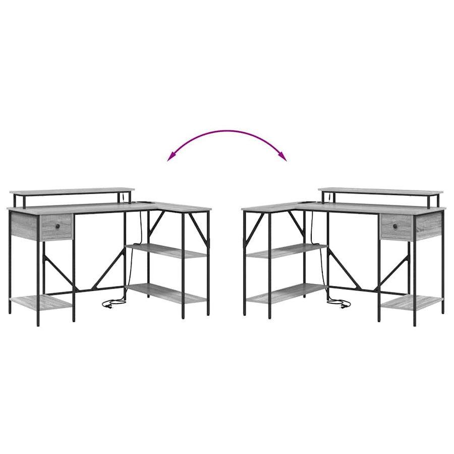 Bureau Grijs sonoma 120 x 79 x 86.5 cm Bewerkt hout