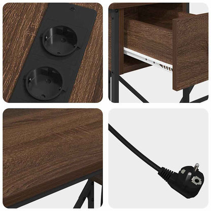 Bureau bruin eikenkleur 120 x 79 x 86.5 cm Bewerkt hout