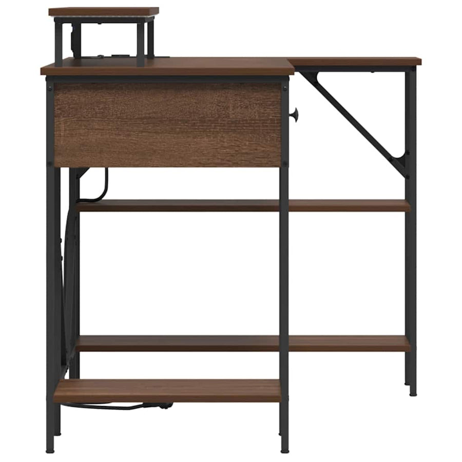 Bureau bruin eikenkleur 120 x 79 x 86.5 cm Bewerkt hout