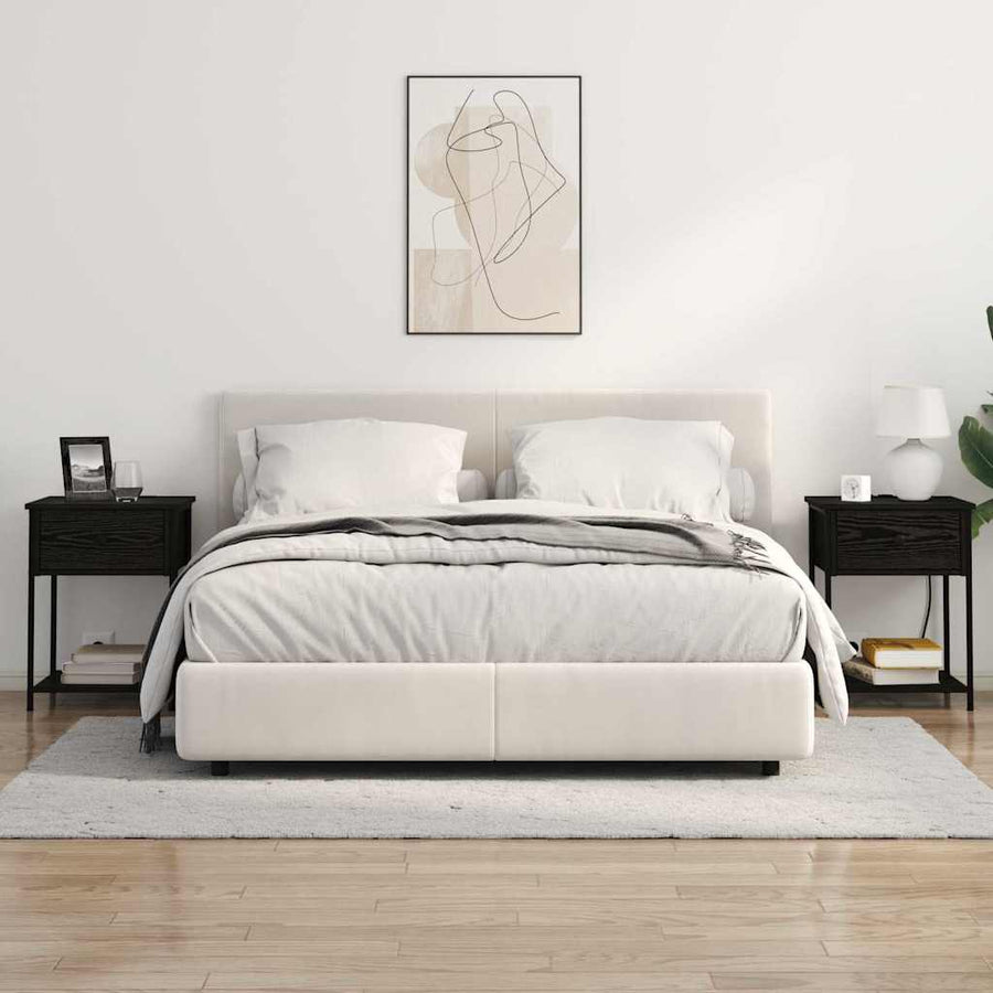 Bedside kasten 2 pcs Zwart eiken 42 x 41 x 56 cm Bewerkt hout