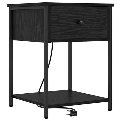 Bedside kasten 2 pcs Zwart eiken 42 x 41 x 56 cm Bewerkt hout