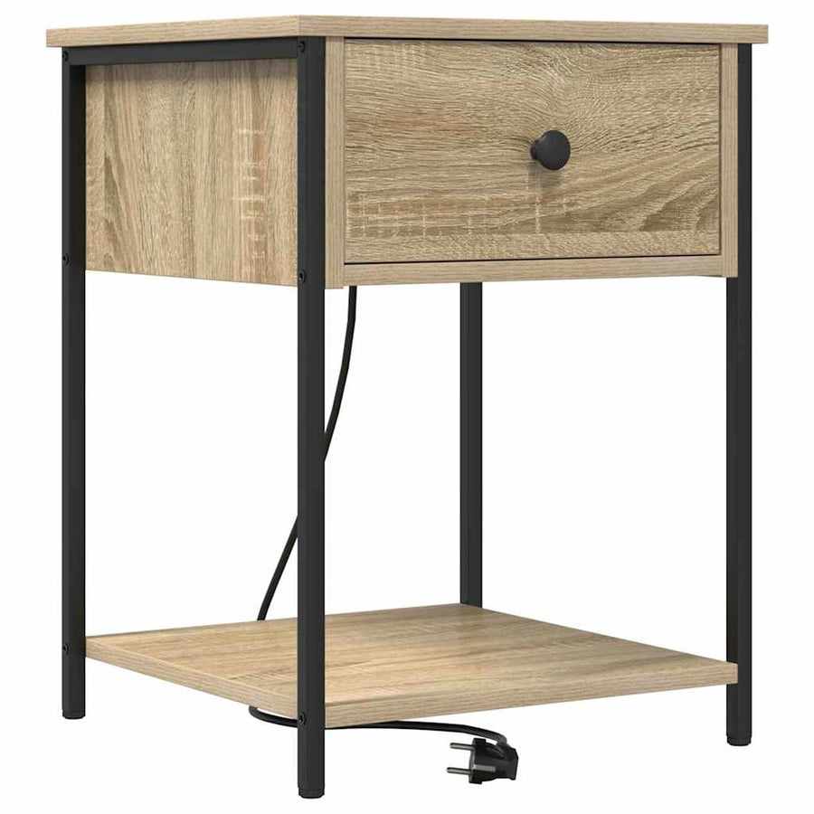 Nachtkastje met lade Sonoma eiken 42 x 41 x 56 cm Bewerkt hout