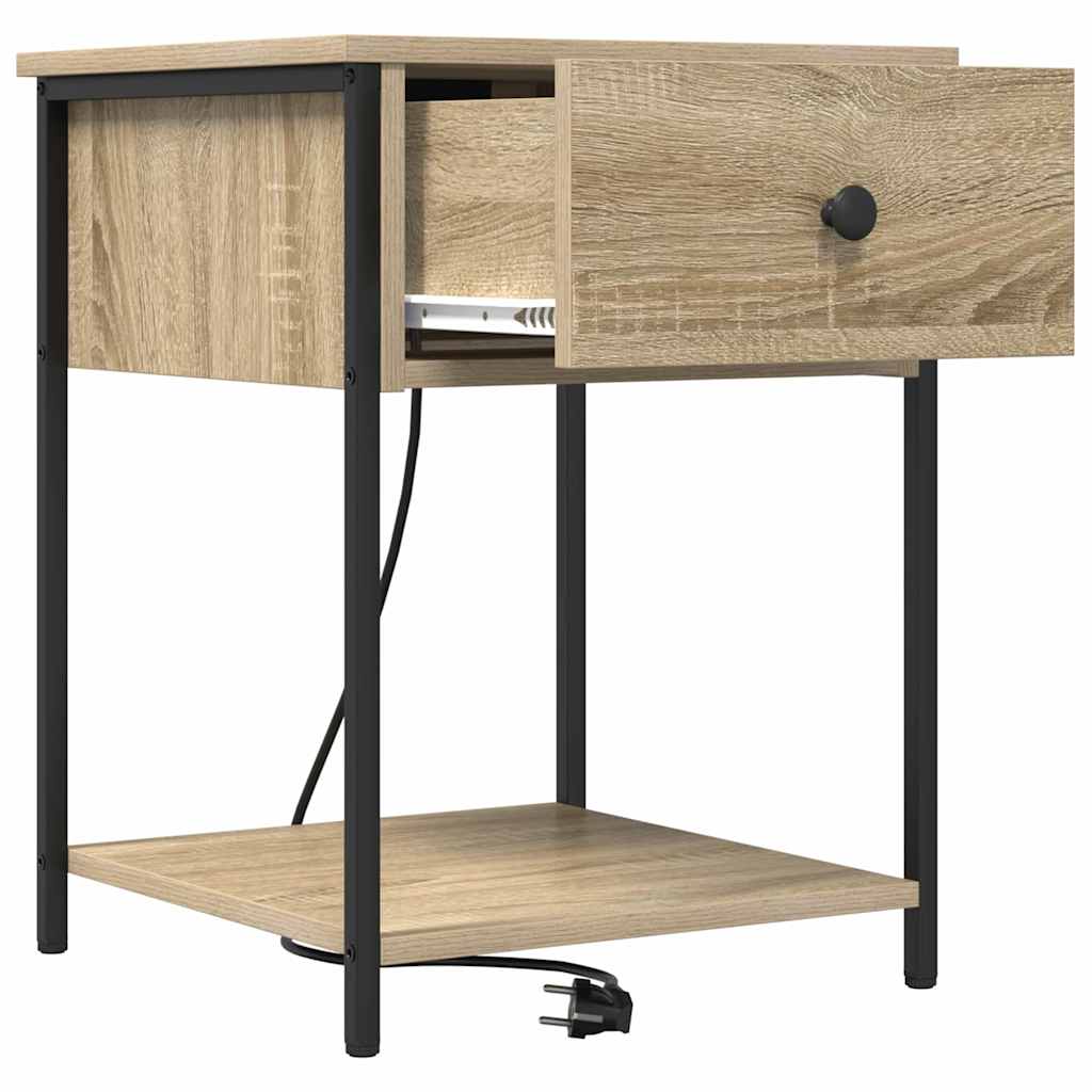 Nachtkastje met lade Sonoma eiken 42 x 41 x 56 cm Bewerkt hout