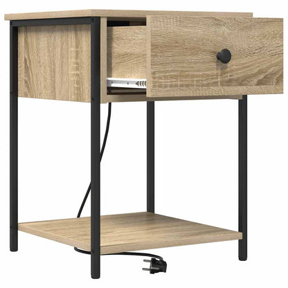 Nachtkastje met lade Sonoma eiken 42 x 41 x 56 cm Bewerkt hout