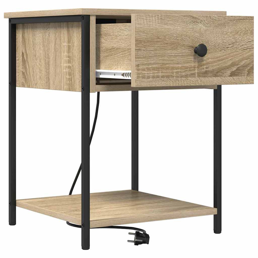 Nachtkastje met lade Sonoma eiken 42 x 41 x 56 cm Bewerkt hout