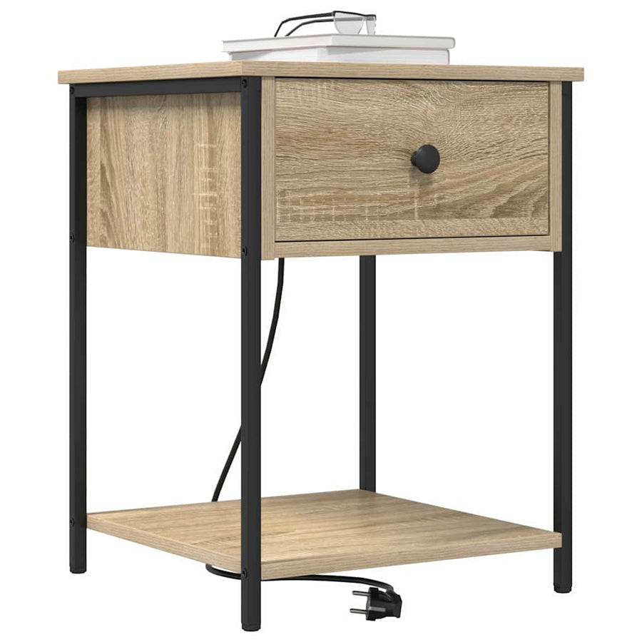 Nachtkastje met lade Sonoma eiken 42 x 41 x 56 cm Bewerkt hout