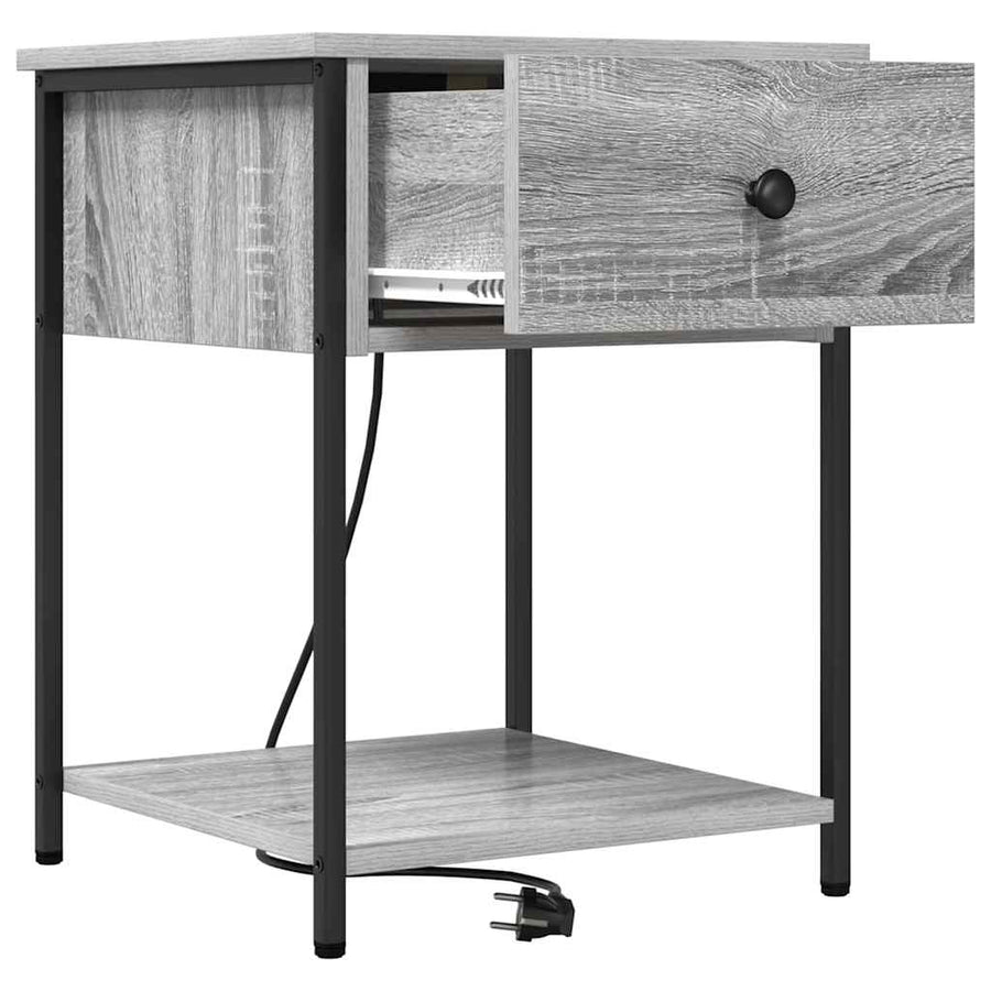 Nachtkastje met lade Grijs sonoma 42 x 41 x 56 cm Bewerkt hout