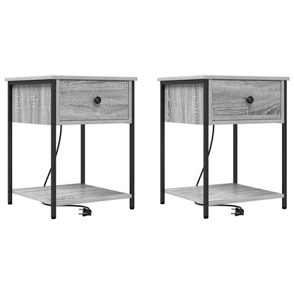 Bedside kasten 2 pcs Grijs sonoma 42 x 41 x 56 cm Bewerkt hout