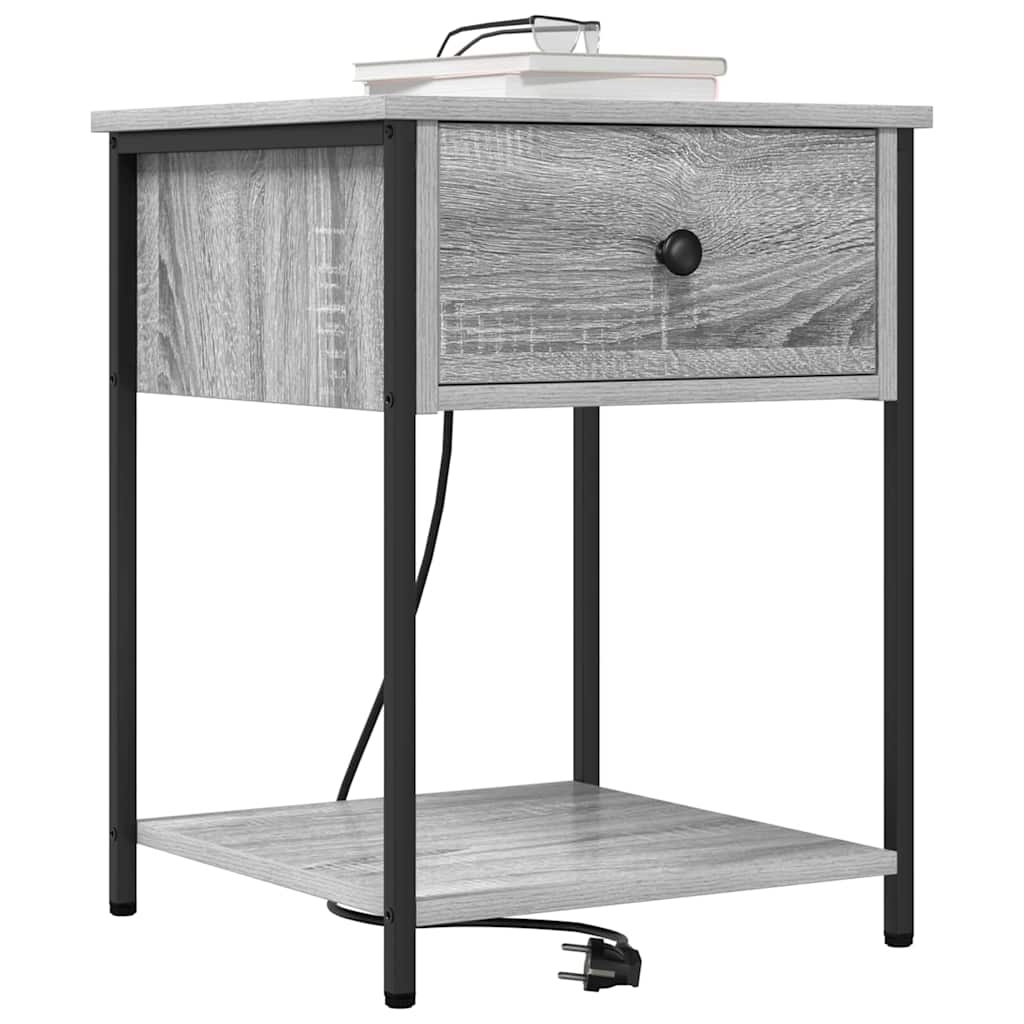 Bedside kasten 2 pcs Grijs sonoma 42 x 41 x 56 cm Bewerkt hout