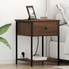 Bedside Table with Drawer Brown Oak 42 x 41 x 56 cm Engineered Wood