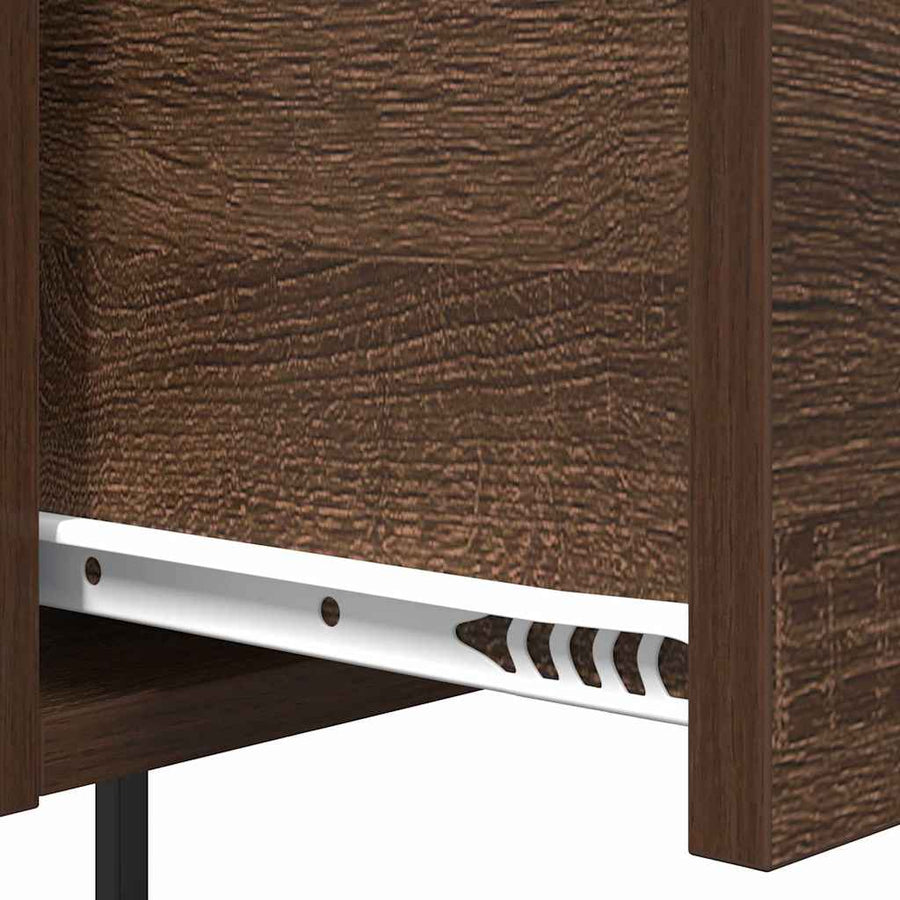 Bedside kasten met lade 2 pcs bruin eikenkleur 42 x 41 x 56 cm