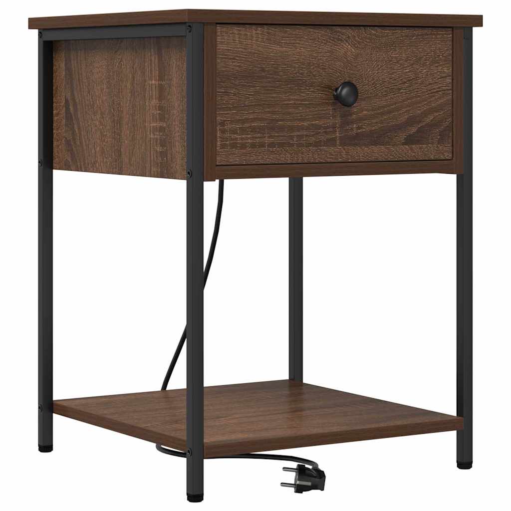 Bedside kasten met lade 2 pcs bruin eikenkleur 42 x 41 x 56 cm