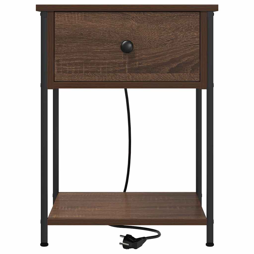 Bedside kasten met lade 2 pcs bruin eikenkleur 42 x 41 x 56 cm