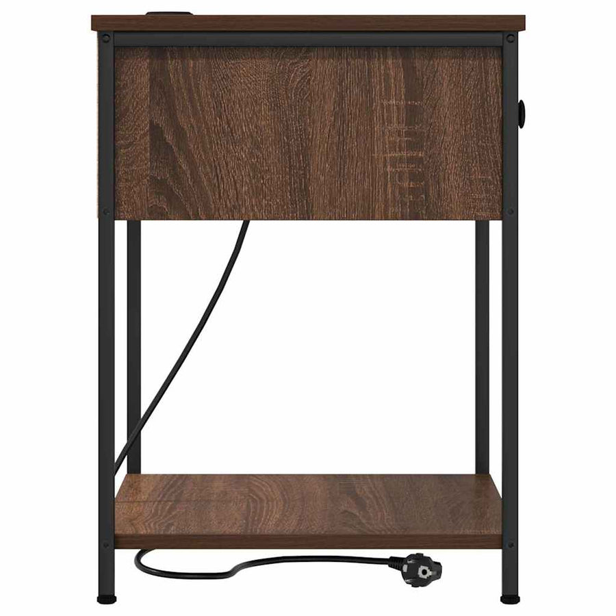 Bedside kasten met lade 2 pcs bruin eikenkleur 42 x 41 x 56 cm