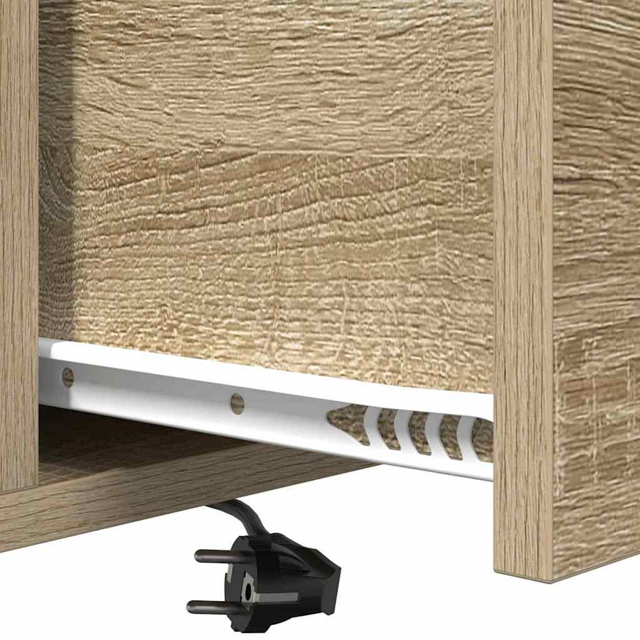 Nachtkastje met Oplaadstation Sonoma eiken Bewerkt hout