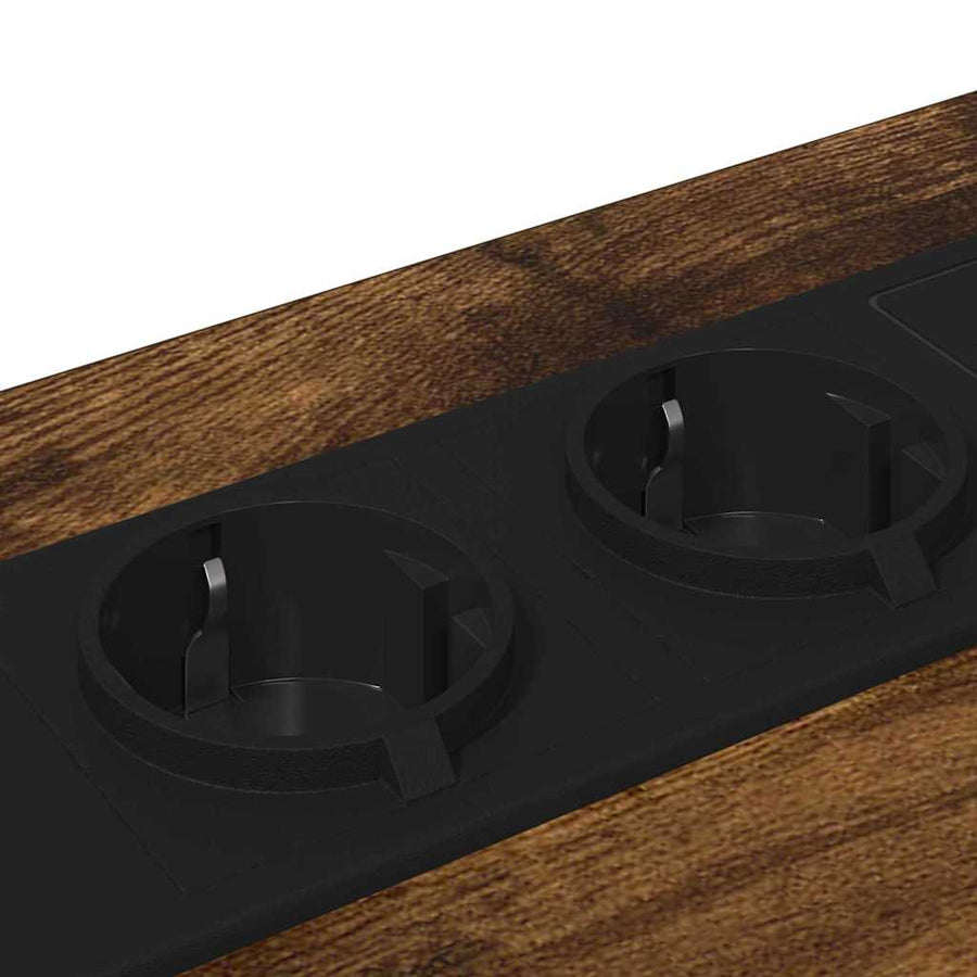Nachtkastje met Oplaadstation 2 pcs Gerookt eiken Bewerkt hout