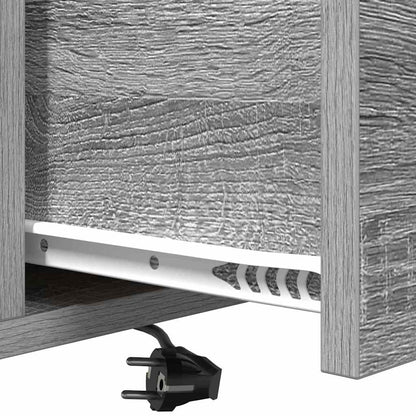 Nachtkastje met Oplaadstation 2 pcs Grijs sonoma Bewerkt hout