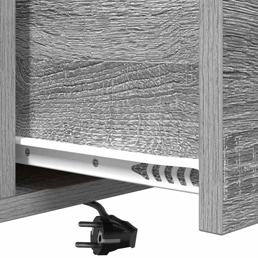 Nachtkastje met Oplaadstation 2 pcs Grijs sonoma Bewerkt hout