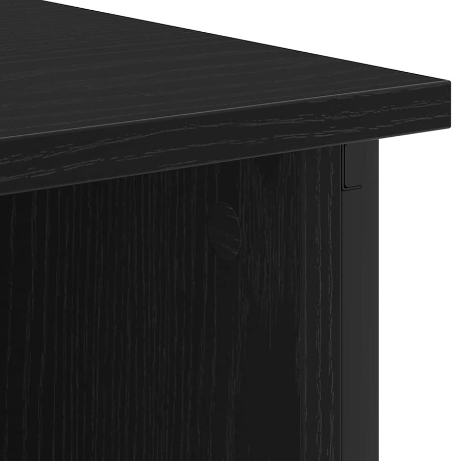 Nachtkastje 2 pcs Zwart eiken 38 x 31 x 61 cm Bewerkt hout