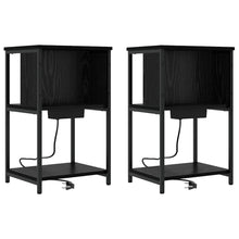 Nachtkastje 2 pcs Zwart eiken 38 x 31 x 61 cm Bewerkt hout