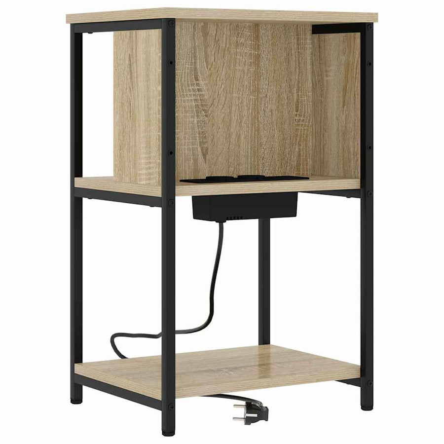 Nachtkastje Sonoma eiken 38 x 31 x 61 cm Bewerkt hout