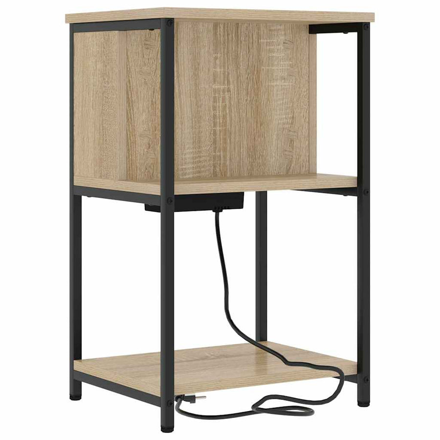 Nachtkastje Sonoma eiken 38 x 31 x 61 cm Bewerkt hout