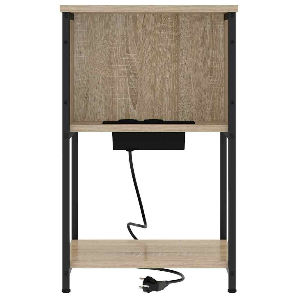 Nachtkastje Sonoma eiken 38 x 31 x 61 cm Bewerkt hout