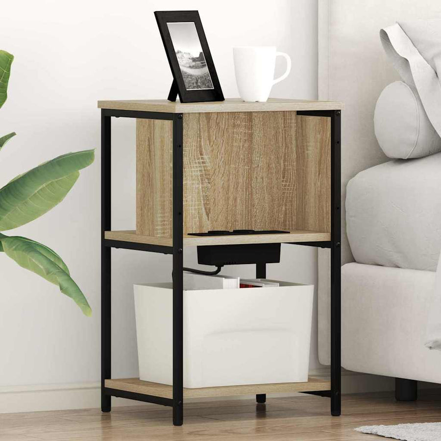 Nachtkastje 2 pcs Sonoma eiken 38 x 31 x 61 cm Bewerkt hout