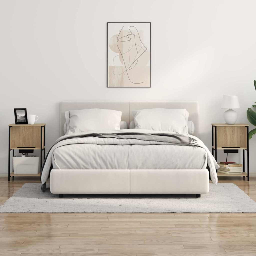 Nachtkastje 2 pcs Sonoma eiken 38 x 31 x 61 cm Bewerkt hout