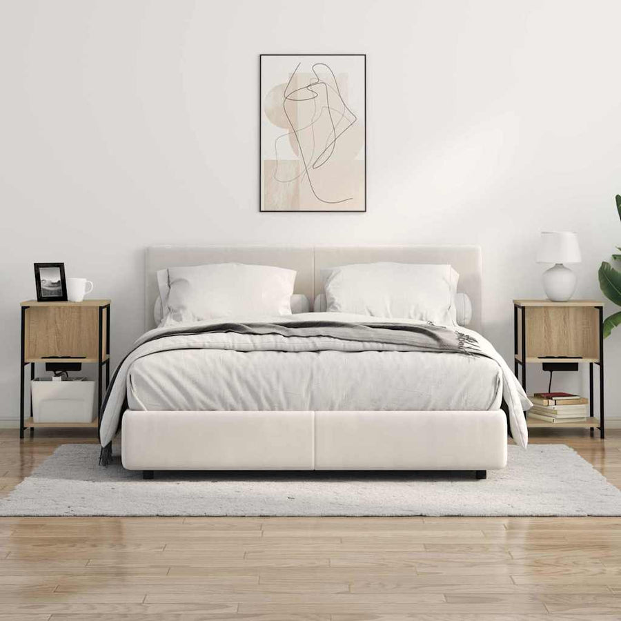Nachtkastje 2 pcs Sonoma eiken 38 x 31 x 61 cm Bewerkt hout