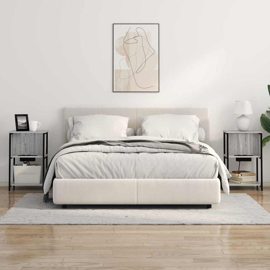 Nachtkastje Grijs sonoma 38 x 31 x 61 cm Bewerkt hout