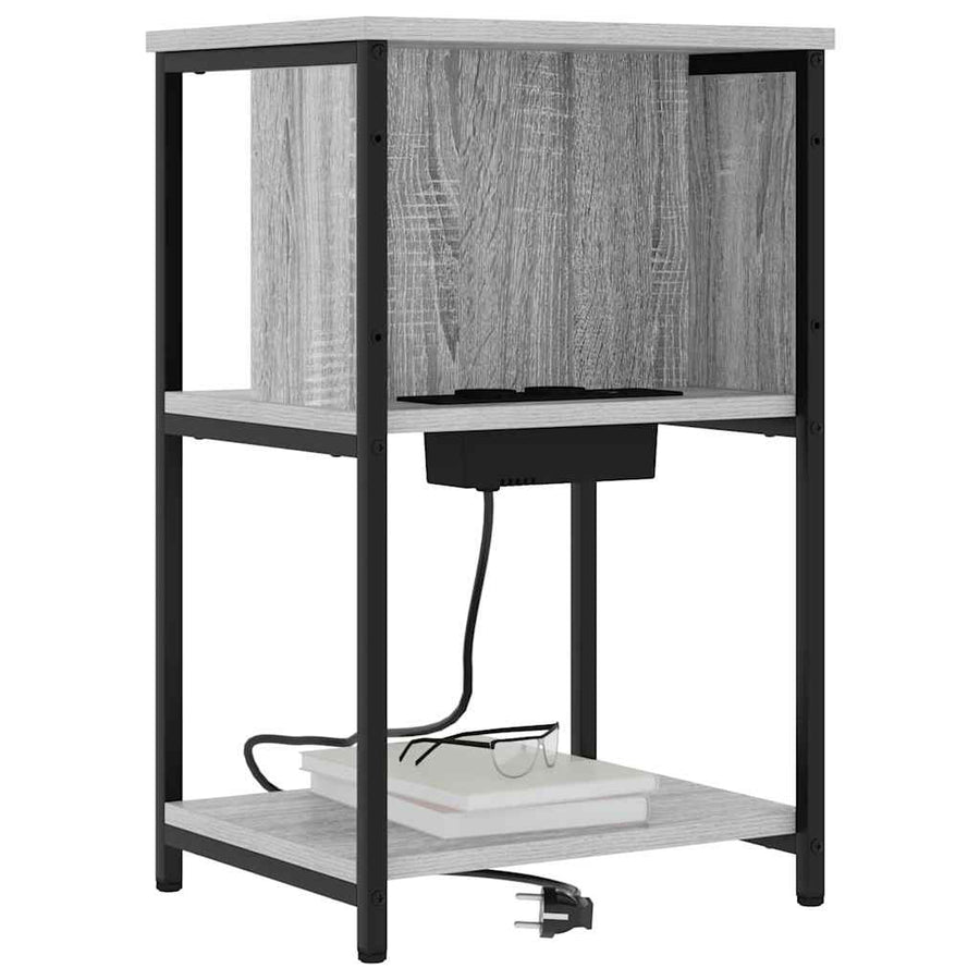 Nachtkastje Grijs sonoma 38 x 31 x 61 cm Bewerkt hout