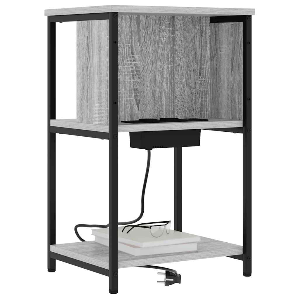 Nachtkastje 2 pcs Grijs sonoma 38 x 31 x 61 cm Bewerkt hout
