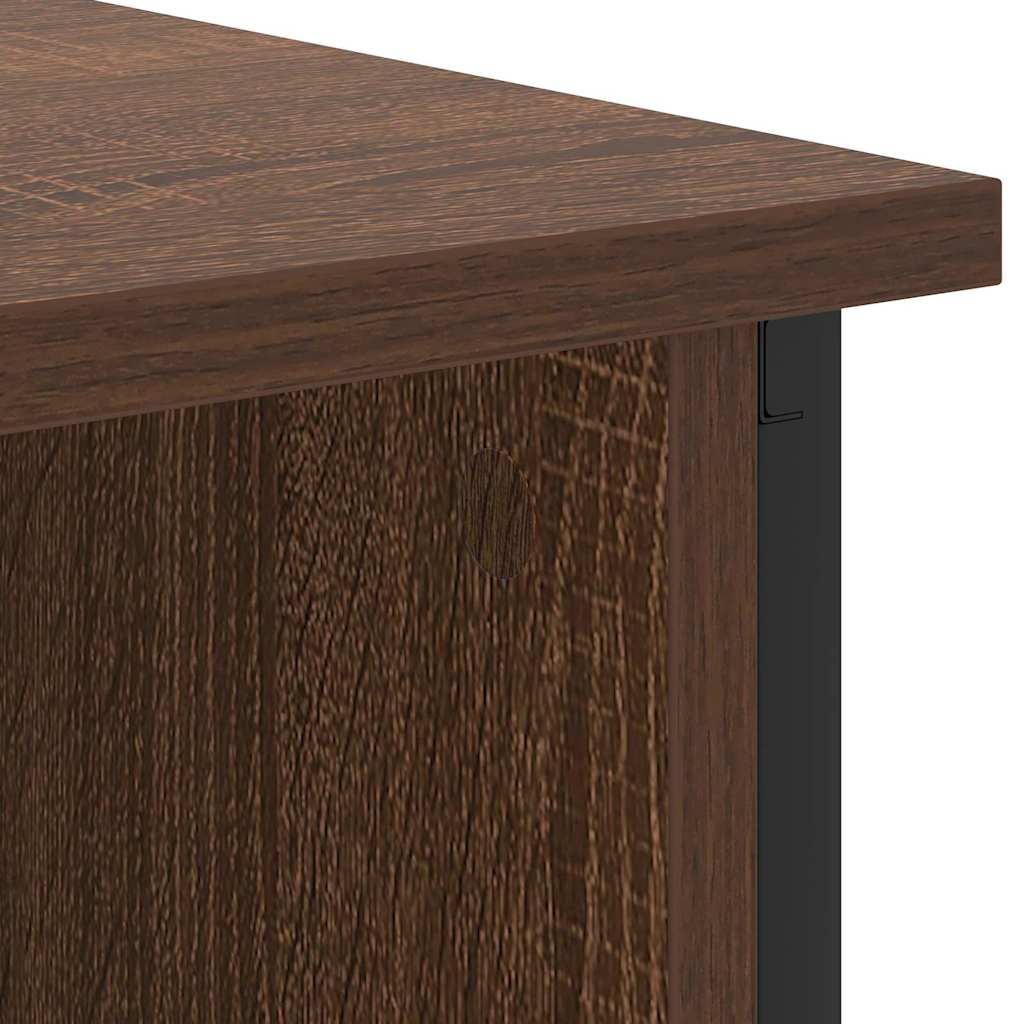Nachtkastje bruin eikenkleur 38 x 31 x 61 cm Bewerkt hout