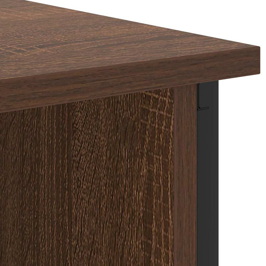 Nachtkastje 2 pcs bruin eikenkleur 38 x 31 x 61 cm Bewerkt hout