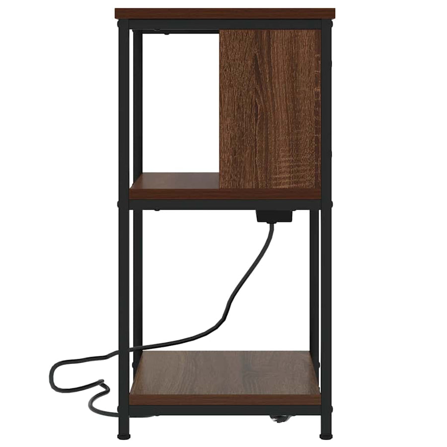 Nachtkastje 2 pcs bruin eikenkleur 38 x 31 x 61 cm Bewerkt hout