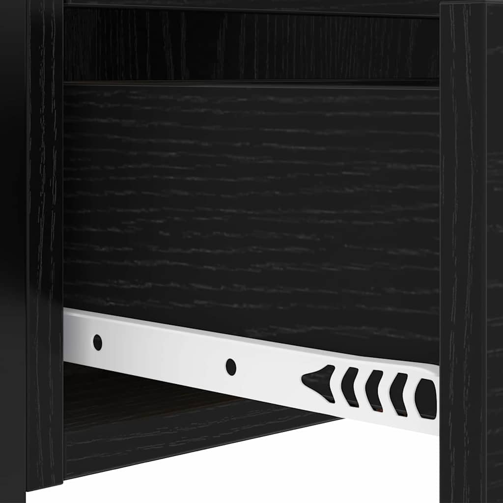 Nachtkastje 2 pcs Zwart eiken 40 x 31 x 60 cm Bewerkt hout
