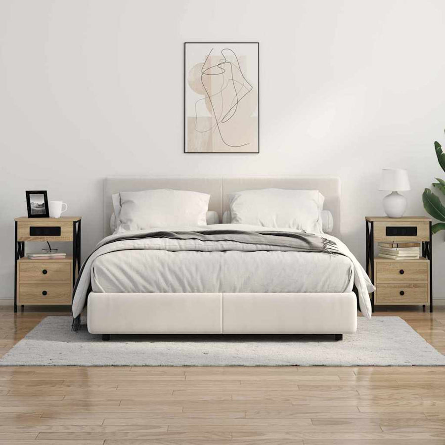 Nachtkastje met lade Sonoma eiken 40 x 31 x 60 cm Bewerkt hout