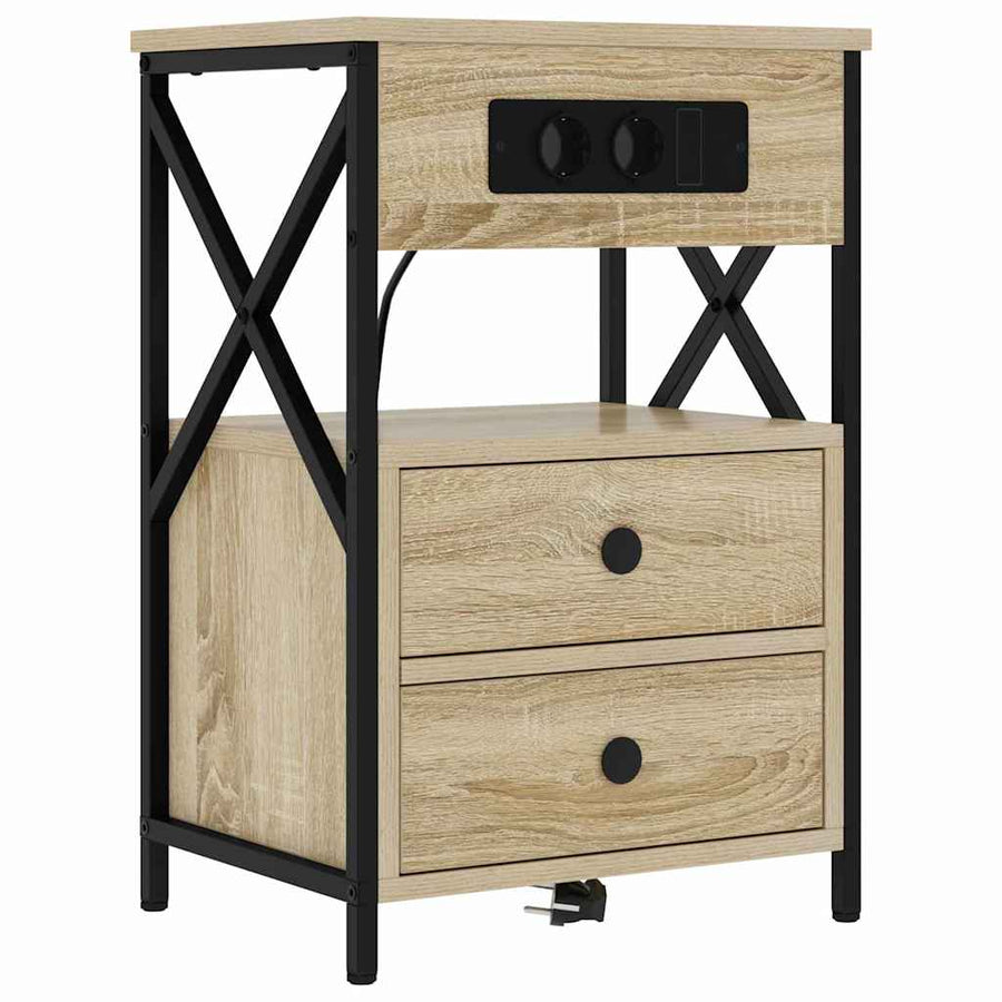 Nachtkastje met lade Sonoma eiken 40 x 31 x 60 cm Bewerkt hout