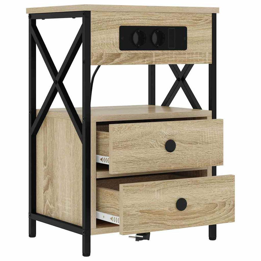 Nachtkastje met lade Sonoma eiken 40 x 31 x 60 cm Bewerkt hout