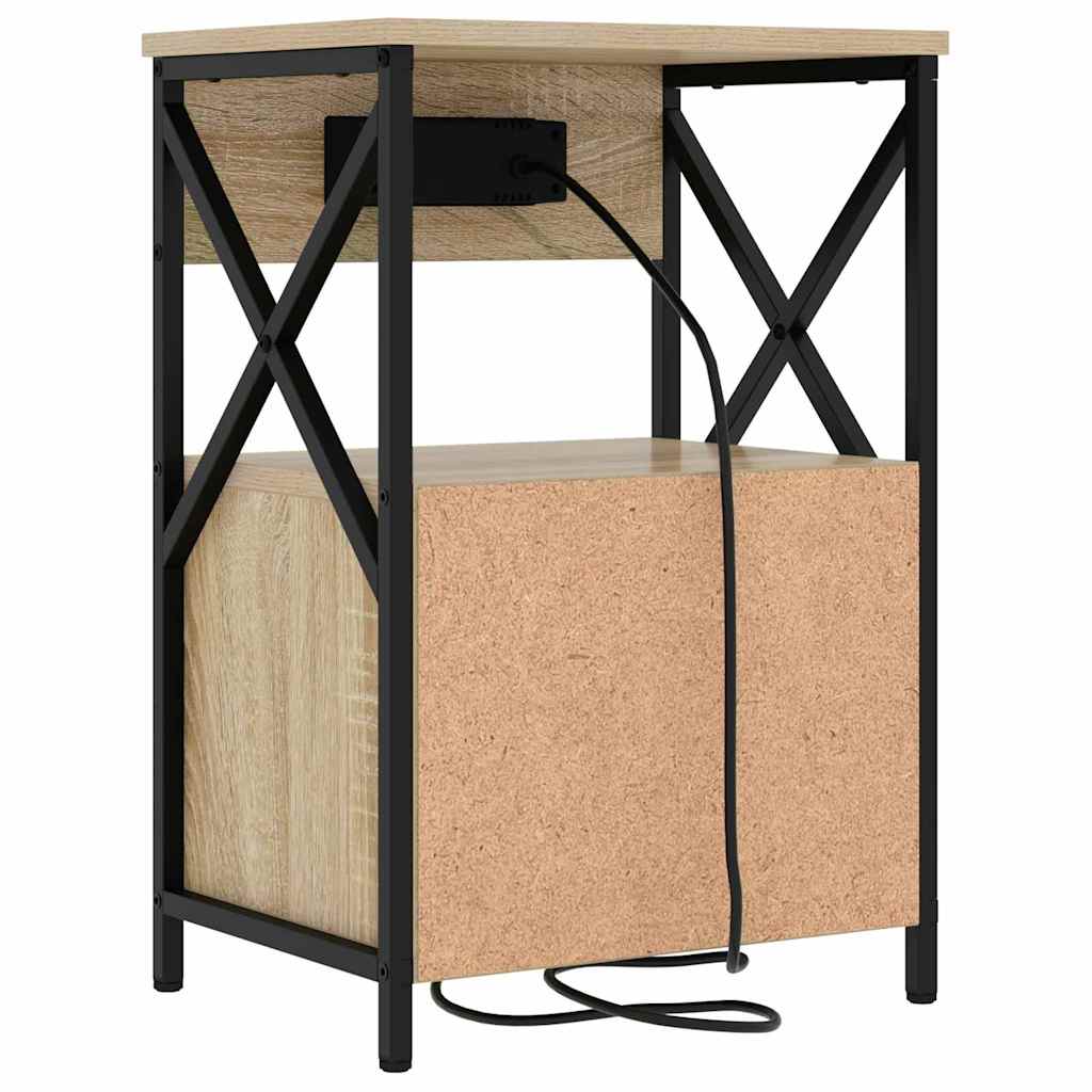 Nachtkastje met lade Sonoma eiken 40 x 31 x 60 cm Bewerkt hout