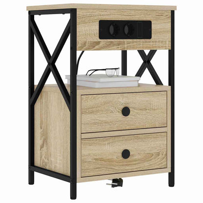 Nachtkastje met lade Sonoma eiken 40 x 31 x 60 cm Bewerkt hout