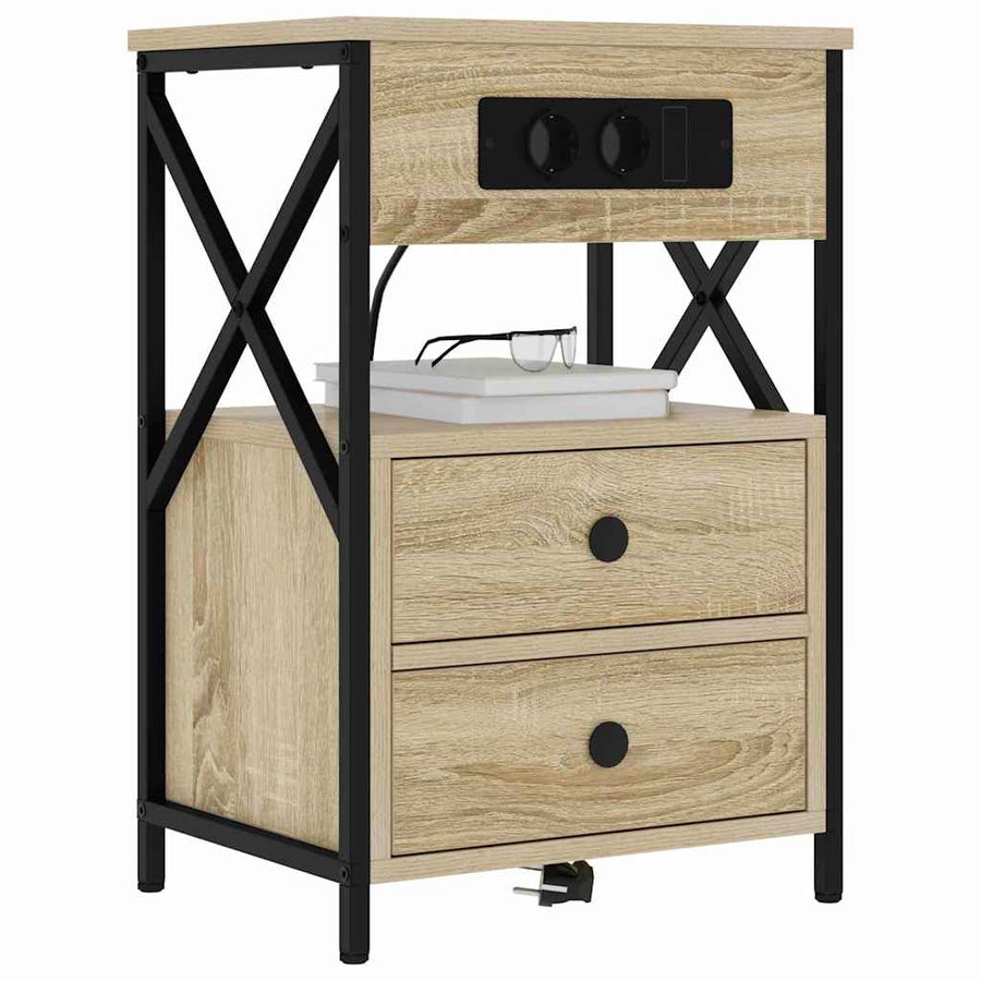 Nachtkastje met lade Sonoma eiken 40 x 31 x 60 cm Bewerkt hout