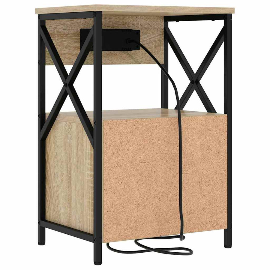 Nachtkastje 2 pcs Sonoma eiken 40 x 31 x 60 cm Bewerkt hout