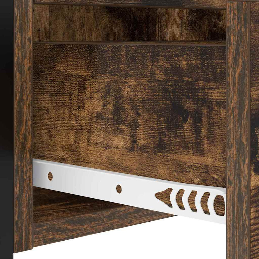 Nachtkastje met lade Gerookt eiken 40 x 31 x 60 cm Bewerkt hout