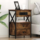 Nightstand 2 pcs Smoked oak 40 x 31 x 60 cm Engineered wood