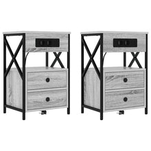Nachtkastje 2 pcs Grijs sonoma 40 x 31 x 60 cm Bewerkt hout