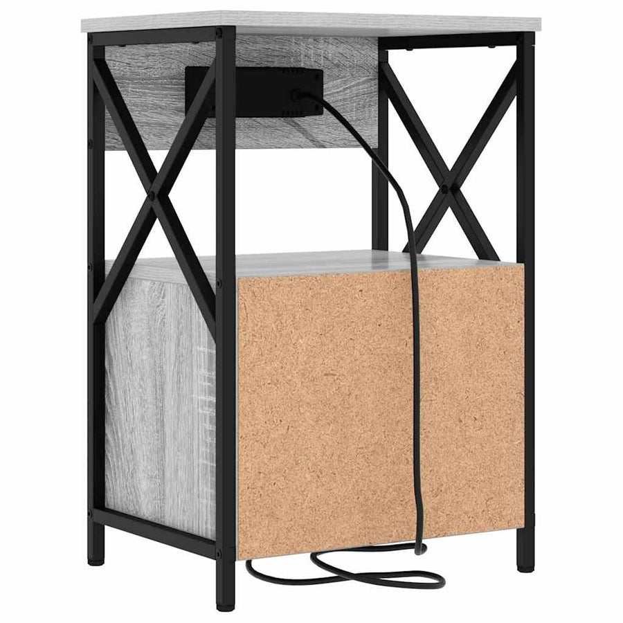 Nachtkastje 2 pcs Grijs sonoma 40 x 31 x 60 cm Bewerkt hout