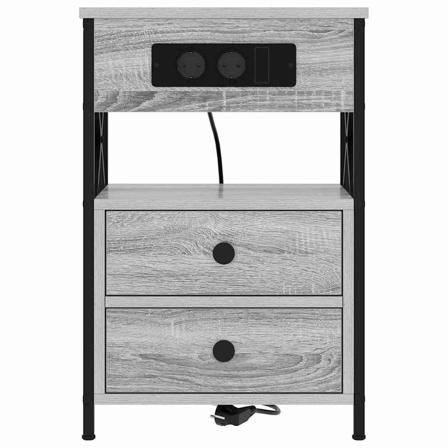 Nachtkastje 2 pcs Grijs sonoma 40 x 31 x 60 cm Bewerkt hout